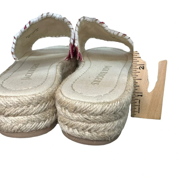 Jack Rogers Women’s Palmer Slide Espadrille Pink White - Picture 5 of 7